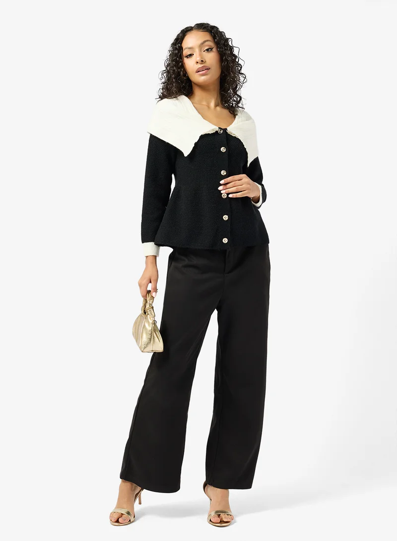 Ginger Classic Monochrome Button Down Top & Pant Set